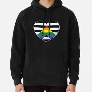 Straight Ally Pride Heart Gift, Straight Ally Love, Straight Ally Love is Love LGBT+ Pullover Hoodie RB0903 | Omar Apollo Shop tc076